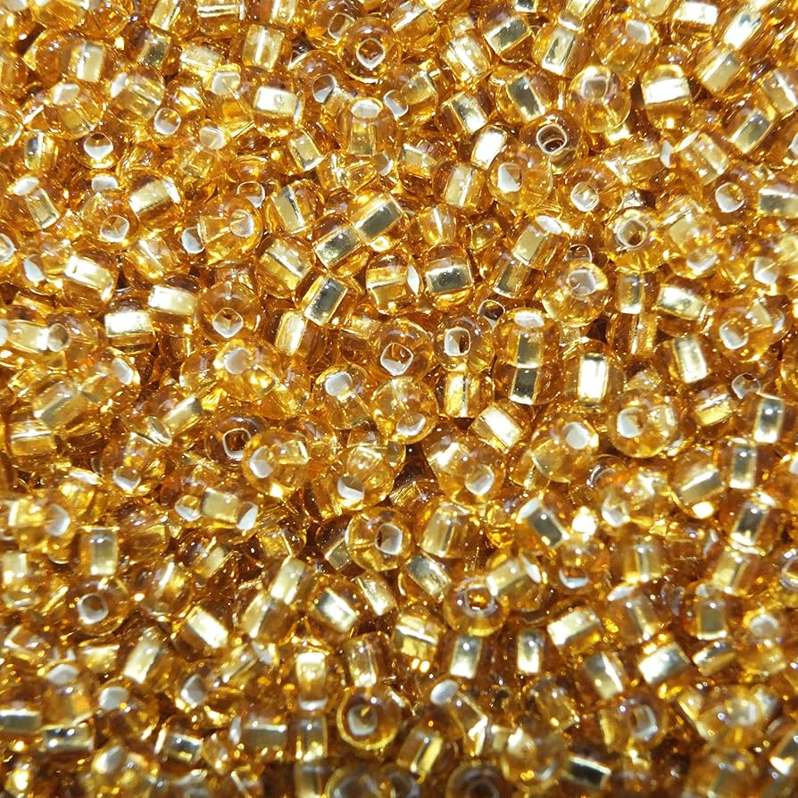 Amazon.com: Gold Seed Beads 6/0 Czech Glass Silver Lined